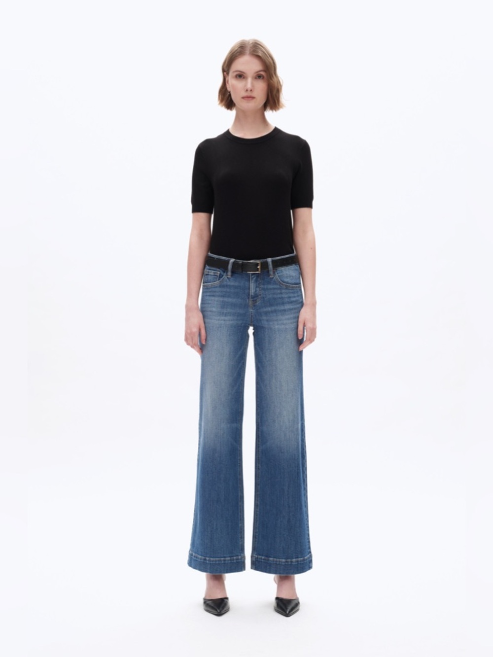 NWT Bayeas Low Rise Wide Leg Denim Jeans